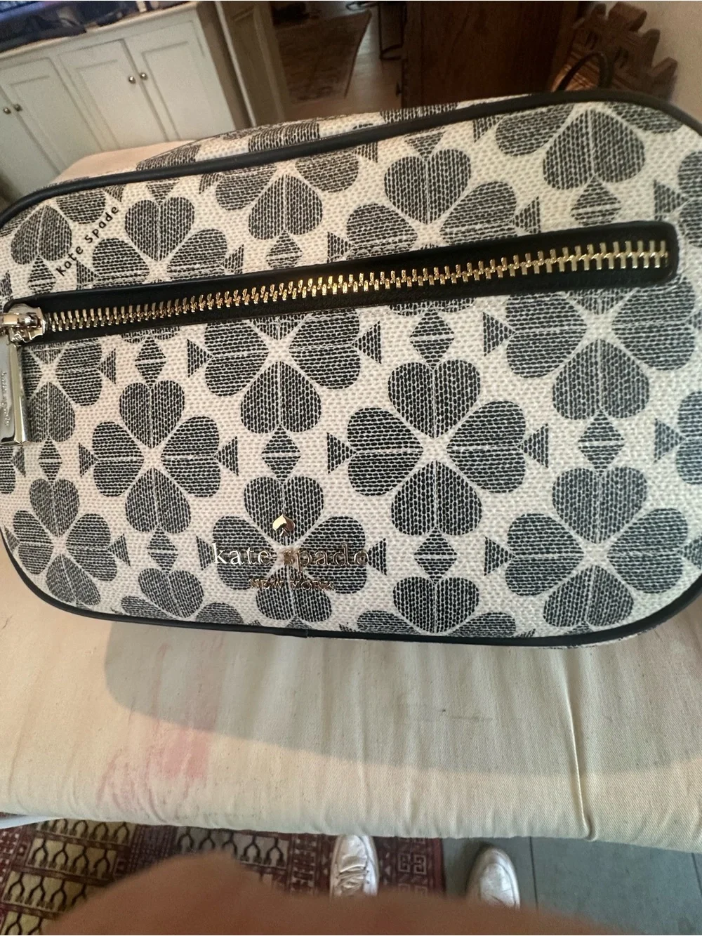 kate spade Black & White Floral Jacquard Crossbody Bag